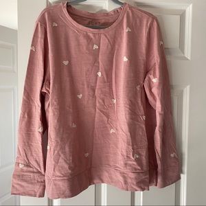 Pink Loft Heart Sweatshirt Size XL